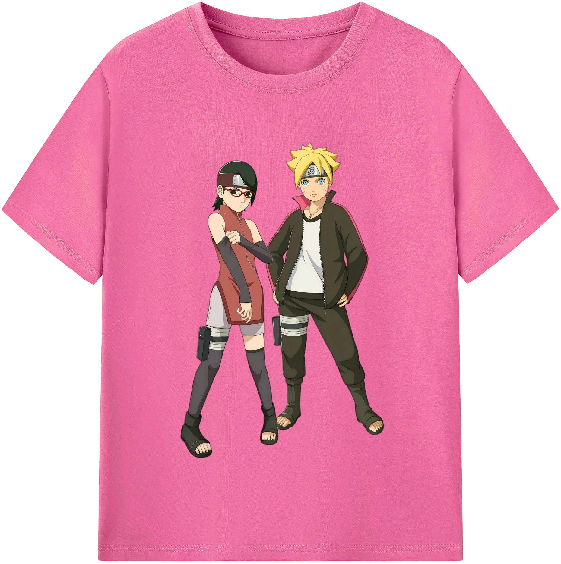 （画像用） NARUTO -ナルト- うずまき ボルト Uzumaki Boruto レディースカジュアルプリントTシャツ（綿100％）